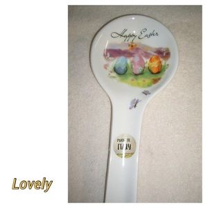 Decorated Easter Egg Butterflies Spoon Rest